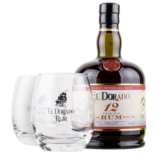 El Dorado Rum 12YO + 2 Gläser